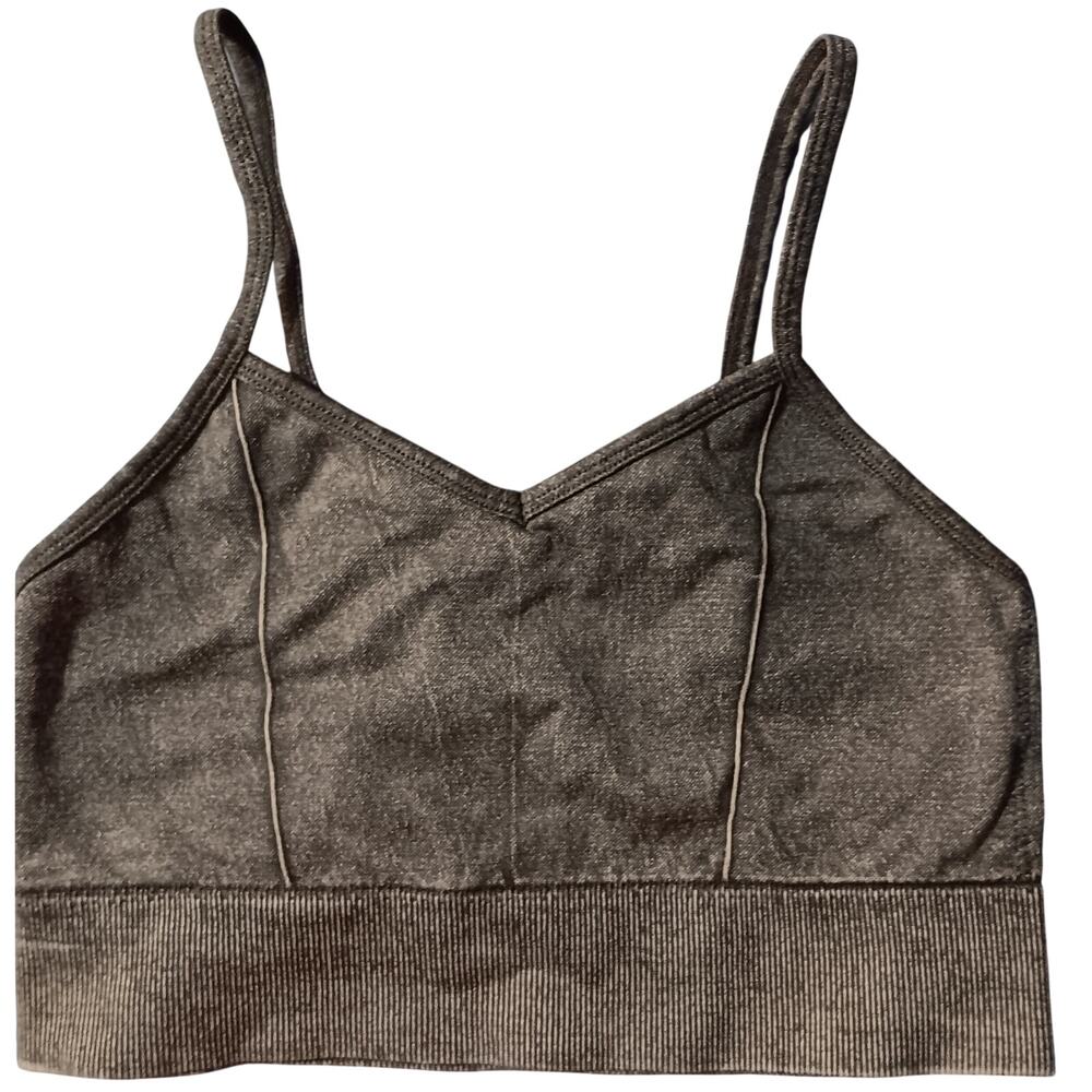 Love Nation charcoal grey bralette Size L/XL w adjustable spaghetti straps